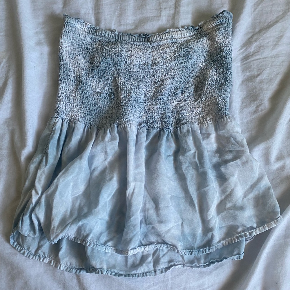 Cloud blue boho tube top from Earthbound